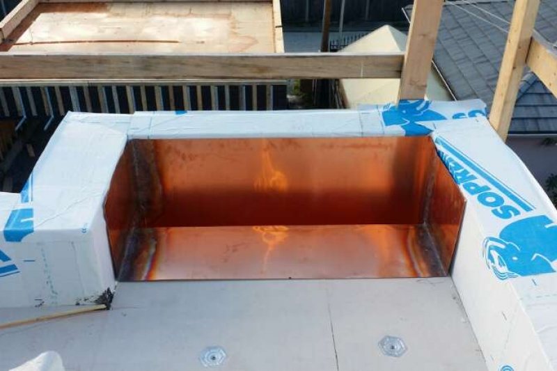 flat roof copper drain