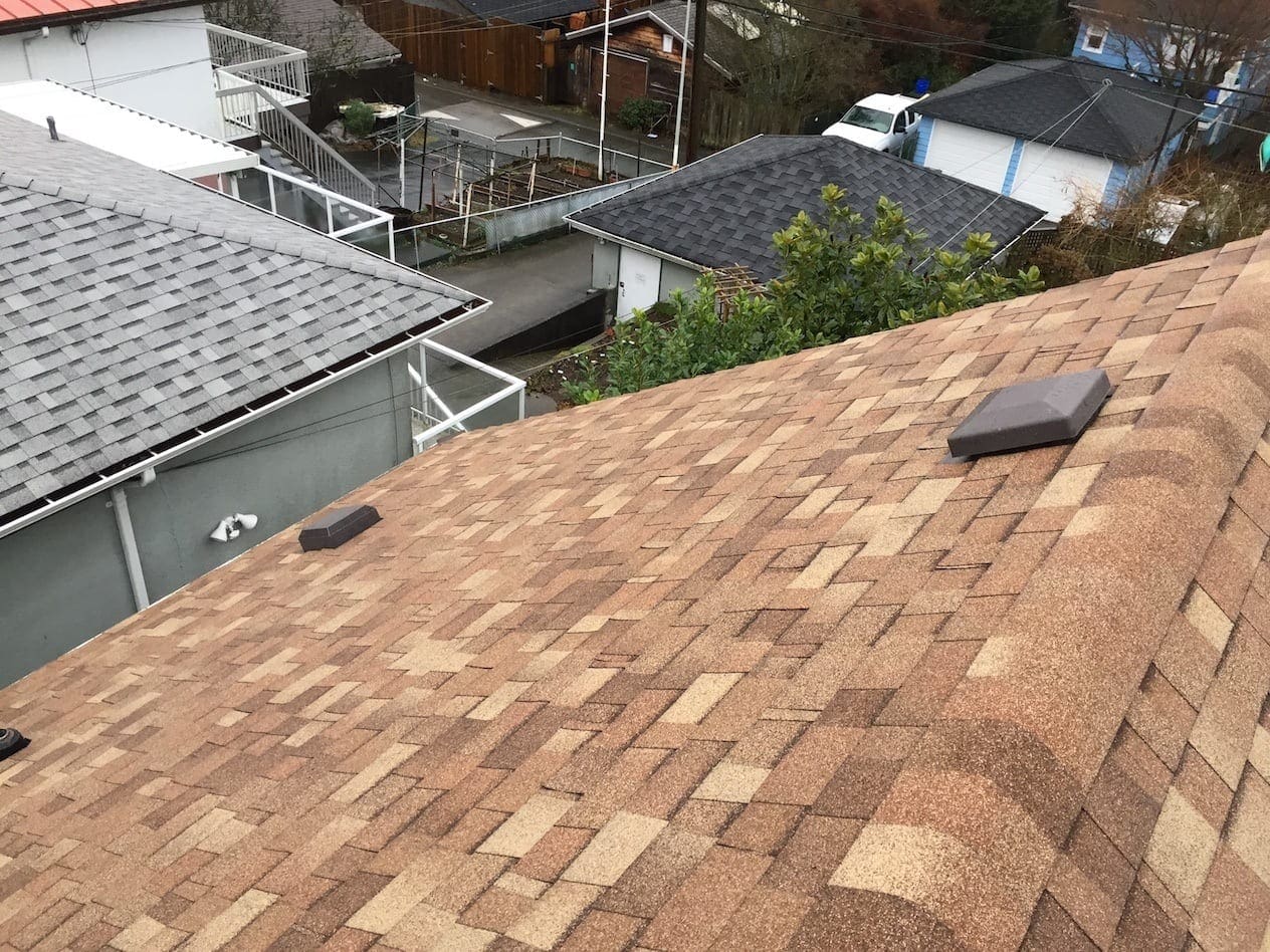 brown shingles roof